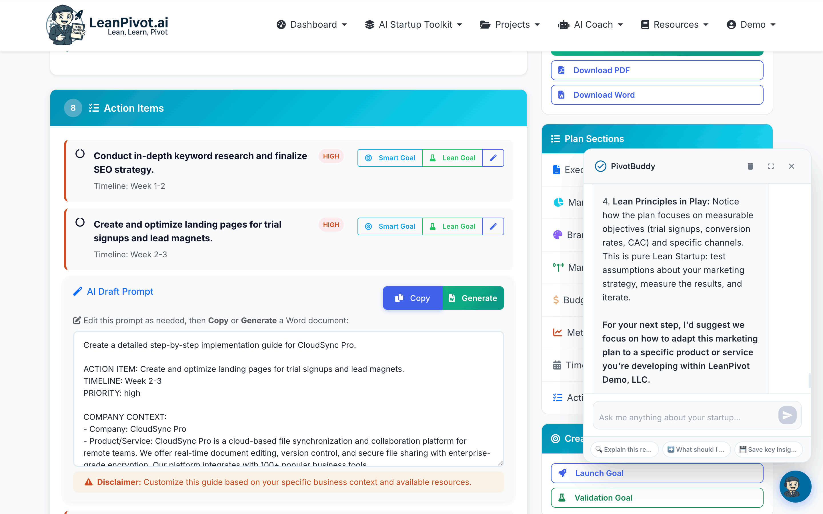 Marketing Plan Results - Channel Recommendations