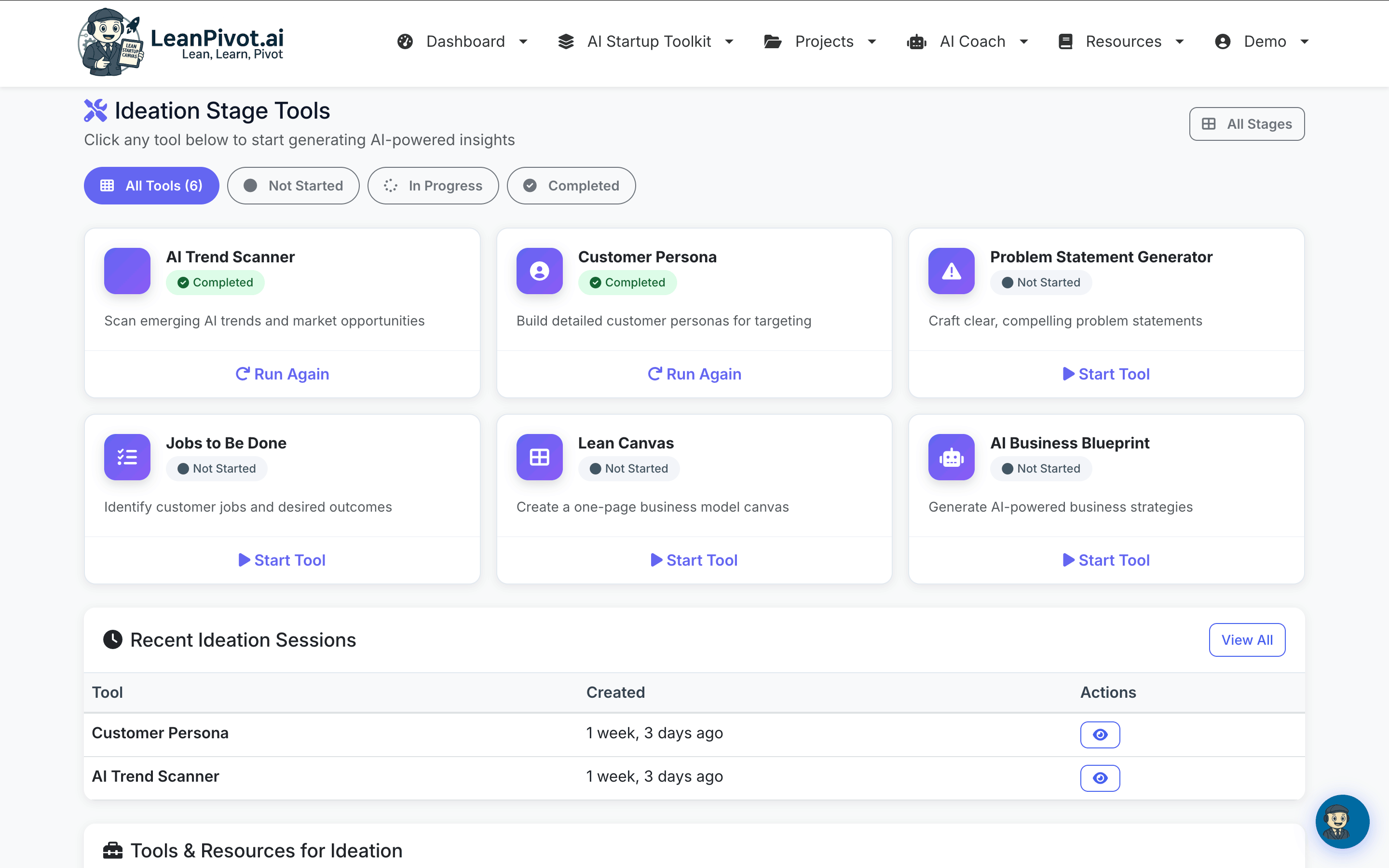 Ideation Stage Tools - AI Business Blueprint, Customer Persona Creator, Value Proposition Designer