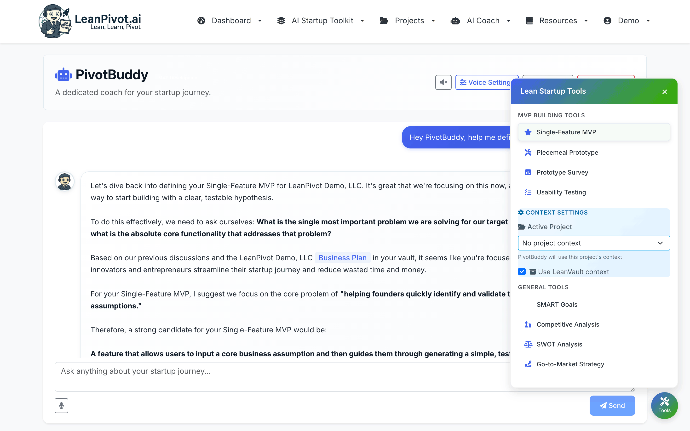 PivotBuddy MVP Tool Usage